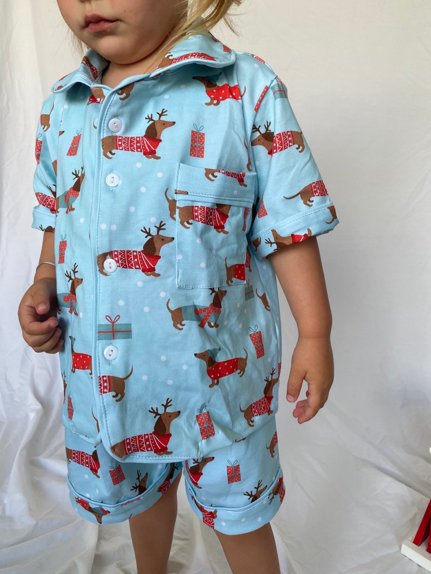 DACHSHUND THROUGH THE SNOW- PJS